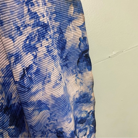 Dress The Population Violetta Maxi Dress Ruched‎ Blue White Large - Picture 7 of 12